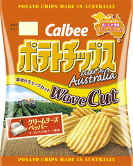 CALBEE - POTATO CHIPS - AUSTRALIA - CREAM CHEESE PEPPER - WAVE CUT